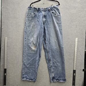 VINTAGE Silver Tab Men Jeans 34x31 Blue Denim Baggy Grunge Y2K Skater READ